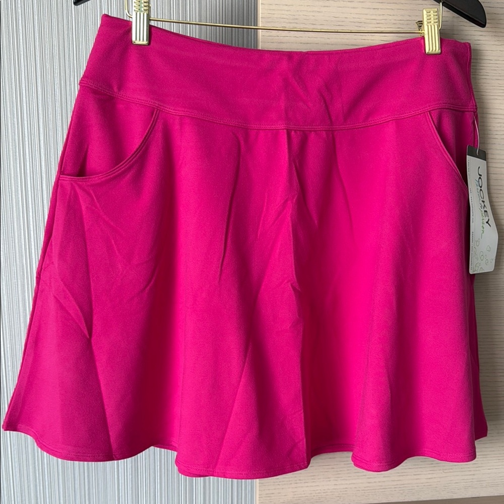 Jockey Magenta Pink A-line Skirt Extreme Comfort 2 Pockets Size LG/XL Easy Care